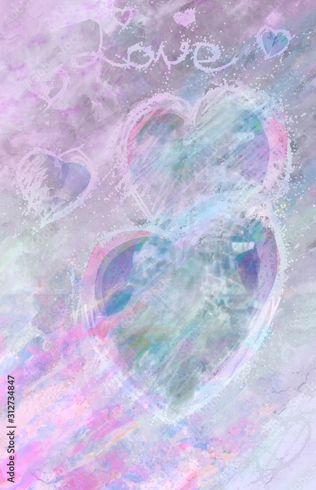 abstract background with hearts