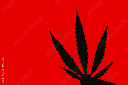 cannabis leaf on black background