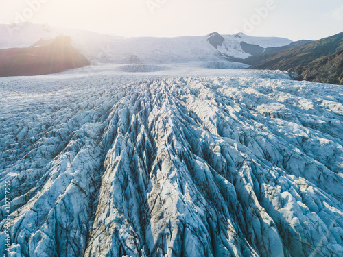 Fotografiet glacier ice closeup, Iceland nature landscape view