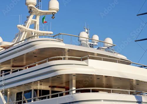 luxury yacht in a harbour