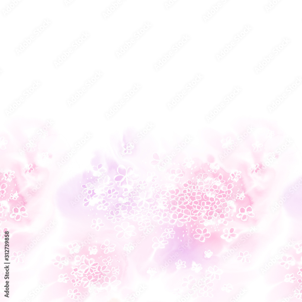 Scenic watercolor background, floral composition Sakura. . Floral poster, invite. Decorative greeting card or invitation design background