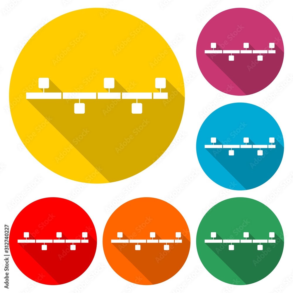 Timeline icon with long shadow Timeline icon with long shadow