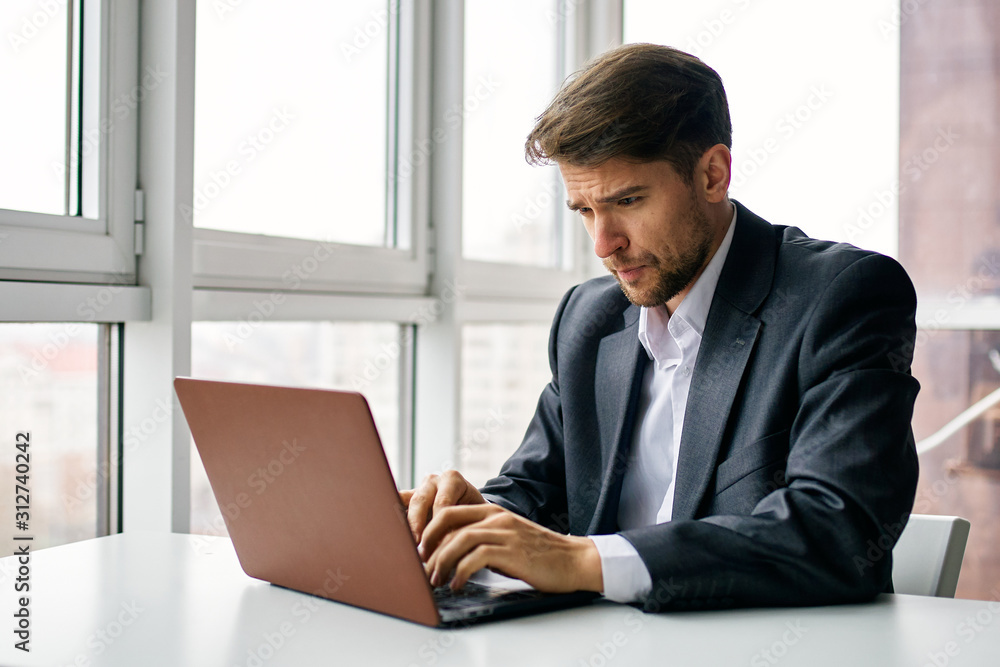 businessman working on laptop