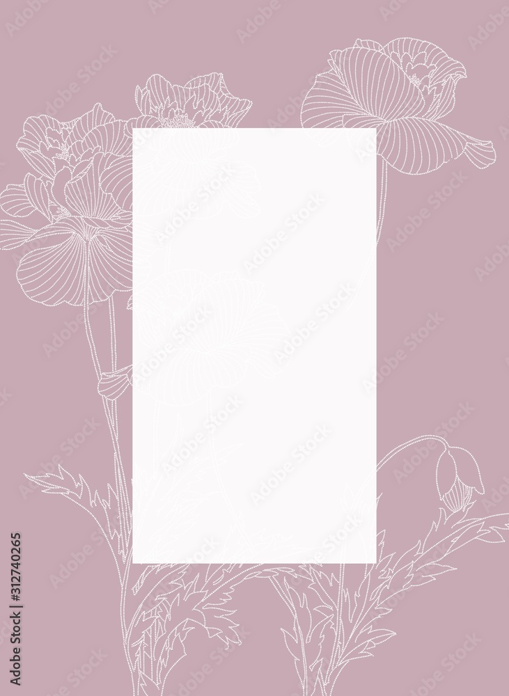 Line art with poppies,flowers drawing poppy flower Line art with poppies,flowers drawing poppy flower