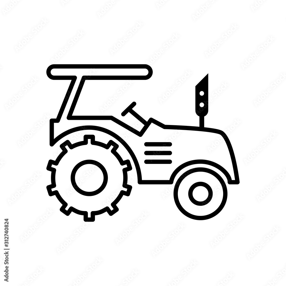 Tractor icon vector simple design