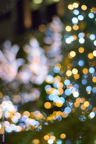 Colorfu texture of Chritmas illumination LED light blurs