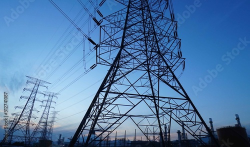 Electricity pylons and power lines