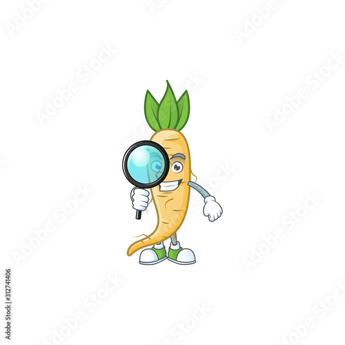 Smart One eye salsify Detective cartoon character design
