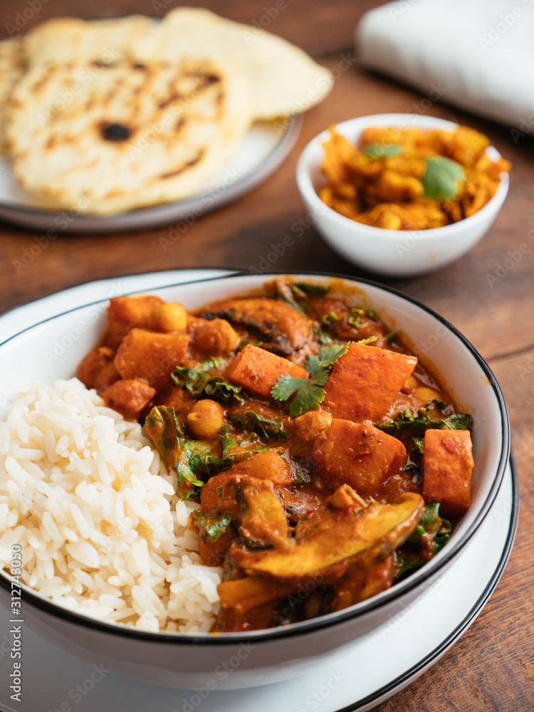 Mushroom, Squash, Kale Curry Mushroom, Squash, Kale Curry