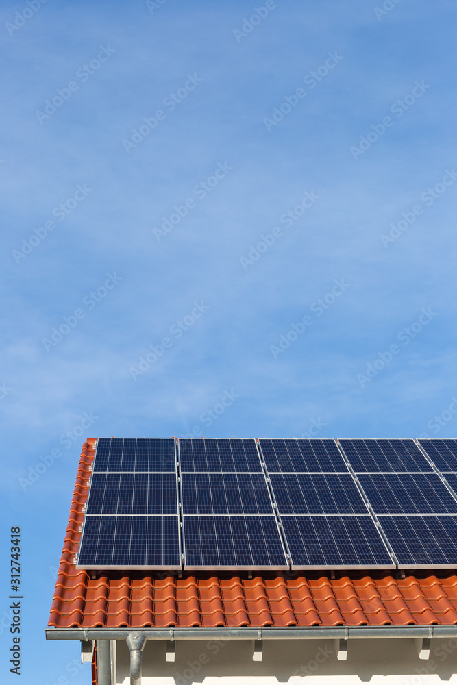 solar panels on a rooftop of a new building solar panels on a rooftop of a new building