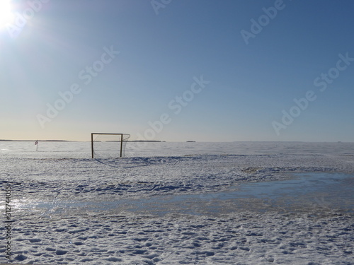 Frozen baltic sea in Finland.
