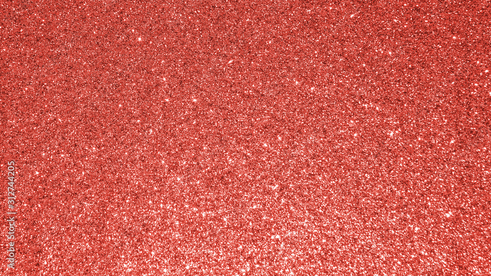 Fototapeta premium Red glitter texture background for Christmas holiday decoration metallic wallpaper backdrop design element