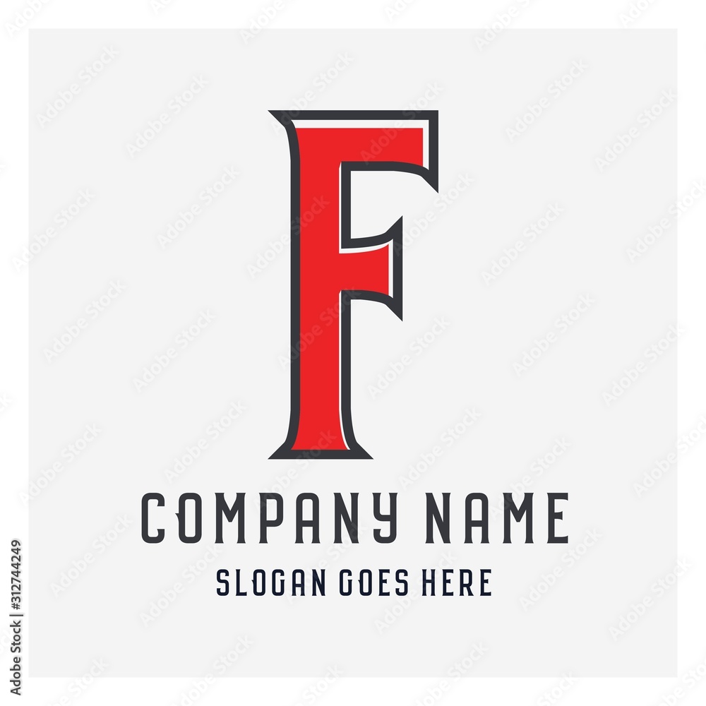 Initial F logo creative design in flat style with color Initial F logo creative design in flat style with color