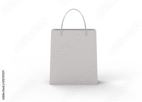 Shopping bag isolated on white background 3d rendering