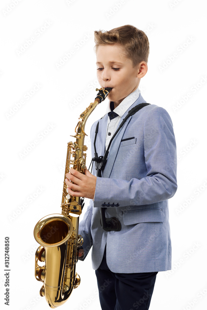 Fototapeta premium man with saxophone