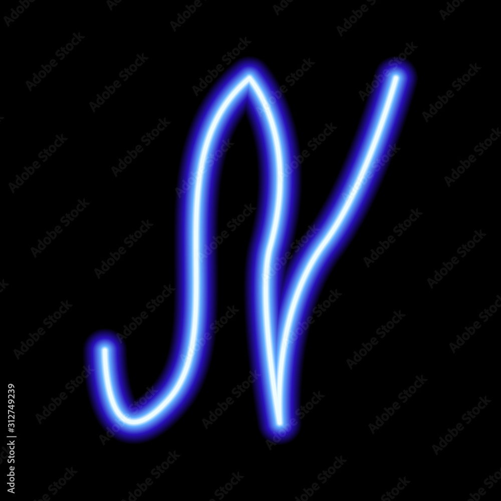 Fototapeta premium neon blue symbol 