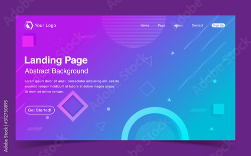 Website Landing Page With Abstract Background