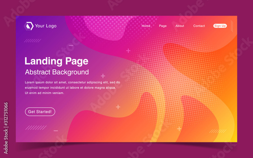 Website Landing Page With Abstract Background