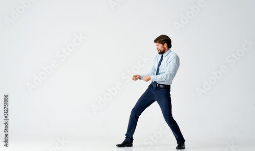 businessman running with briefcase