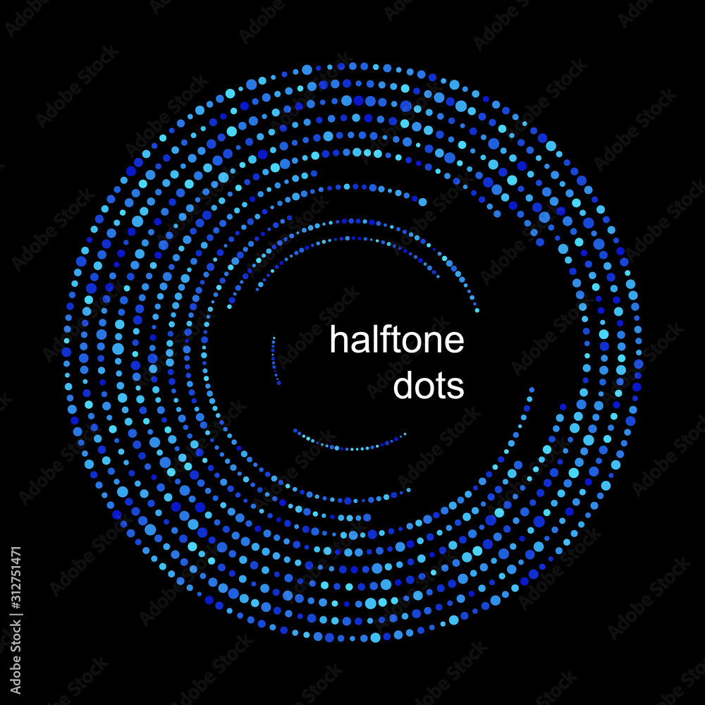 blue abstract halftone frame with dots and circles blue abstract halftone frame with dots and circles