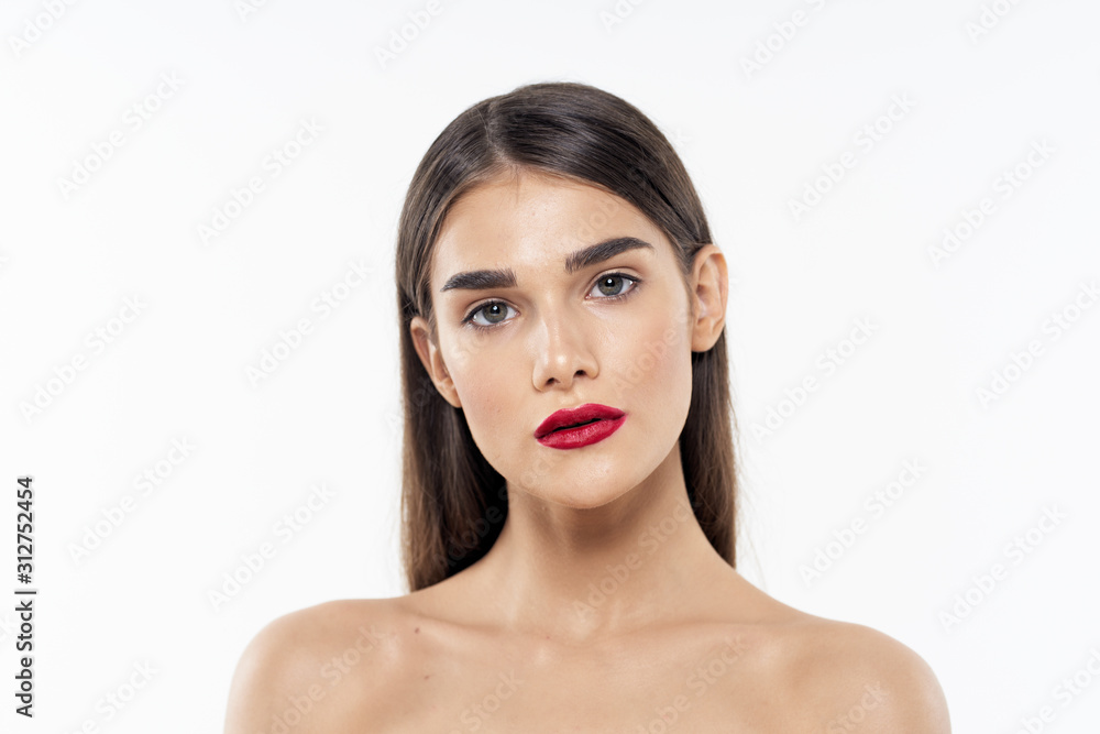 beautiful woman bare shoulders clean skin beautiful woman bare shoulders clean skin