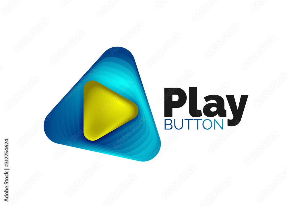 Play, arrow or download button icon, minimal design business logo template. 3d geometric bold in relief style with color blend steps effect. Vector Illustration For Wallpaper, Banner, Background, Card Play, arrow or download button icon, minimal design business logo template. 3d geometric bold in relief style with color blend steps effect. Vector Illustration For Wallpaper, Banner, Background, Card