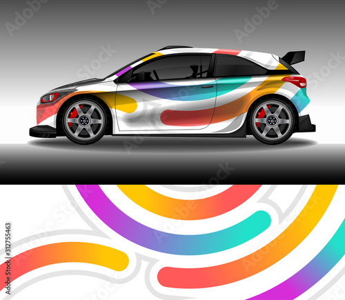 Wrap car decal design vector  custom livery race rally car vehicle sticker and tinting.