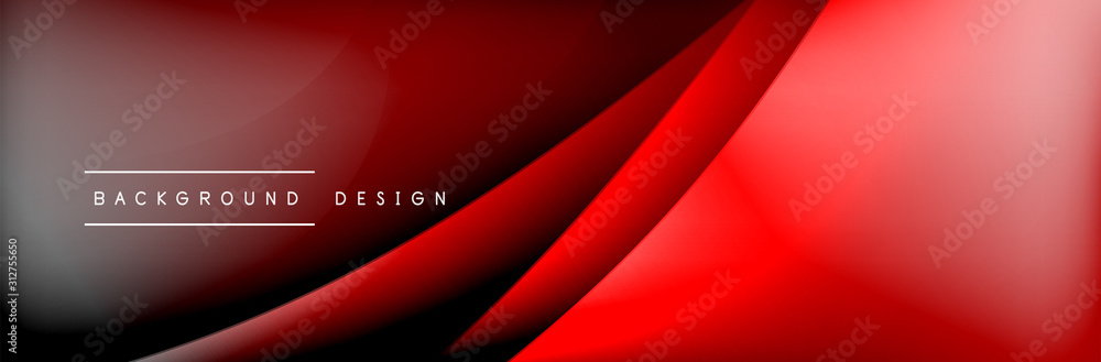 Obraz premium Flowing waves with 3d shadow effects and fluid gradients. Dynamic trendy abstract background. Vector Illustration