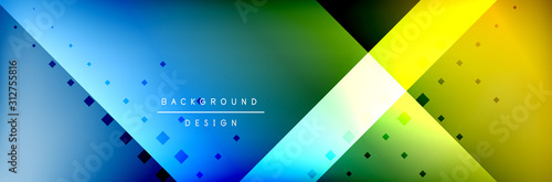 Abstract background - squares and lines composition created with lights and shadows. Technology or business digital template