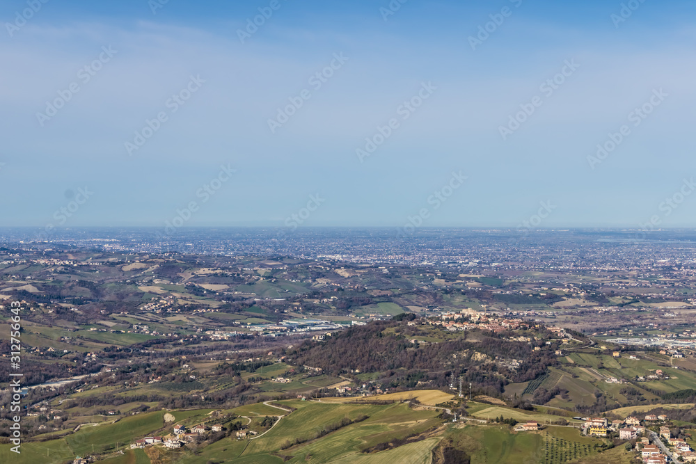 San Marino view from the castle, San Marino panorama - Image