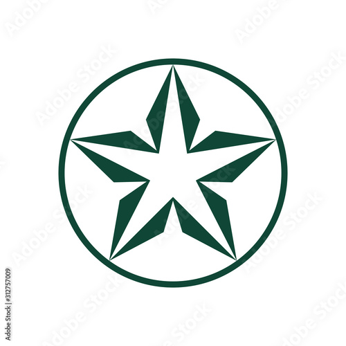 Paper Star with circle Logo Design Template Inspiration