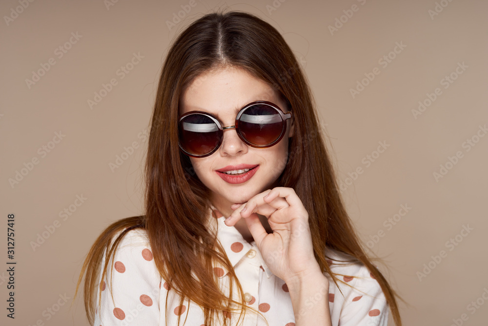 portrait of young woman in glasses portrait of young woman in glasses