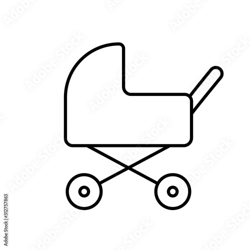 Baby Pram - Vector icon isolated