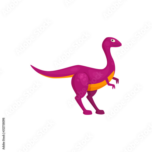 T-rex dinosaur isolated cartoon prehistoric reptile. Vector purple dino animal, tyrannosaurus baby © Vector Tradition