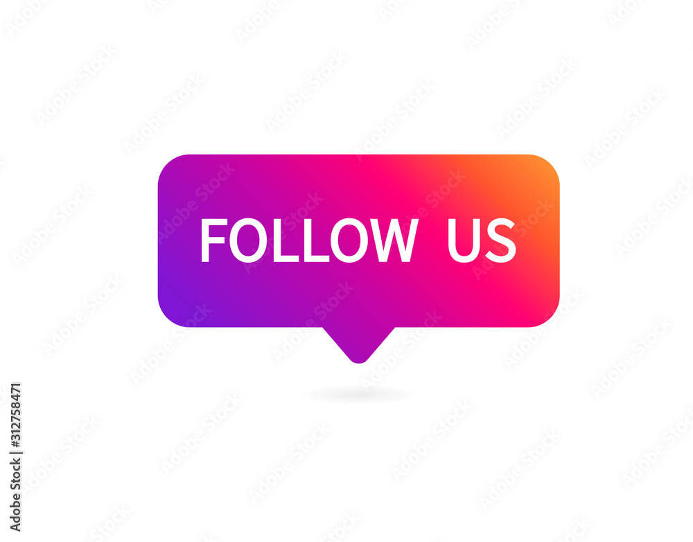 Button Follow us on white background. Vector illustration Button Follow us on white background. Vector illustration