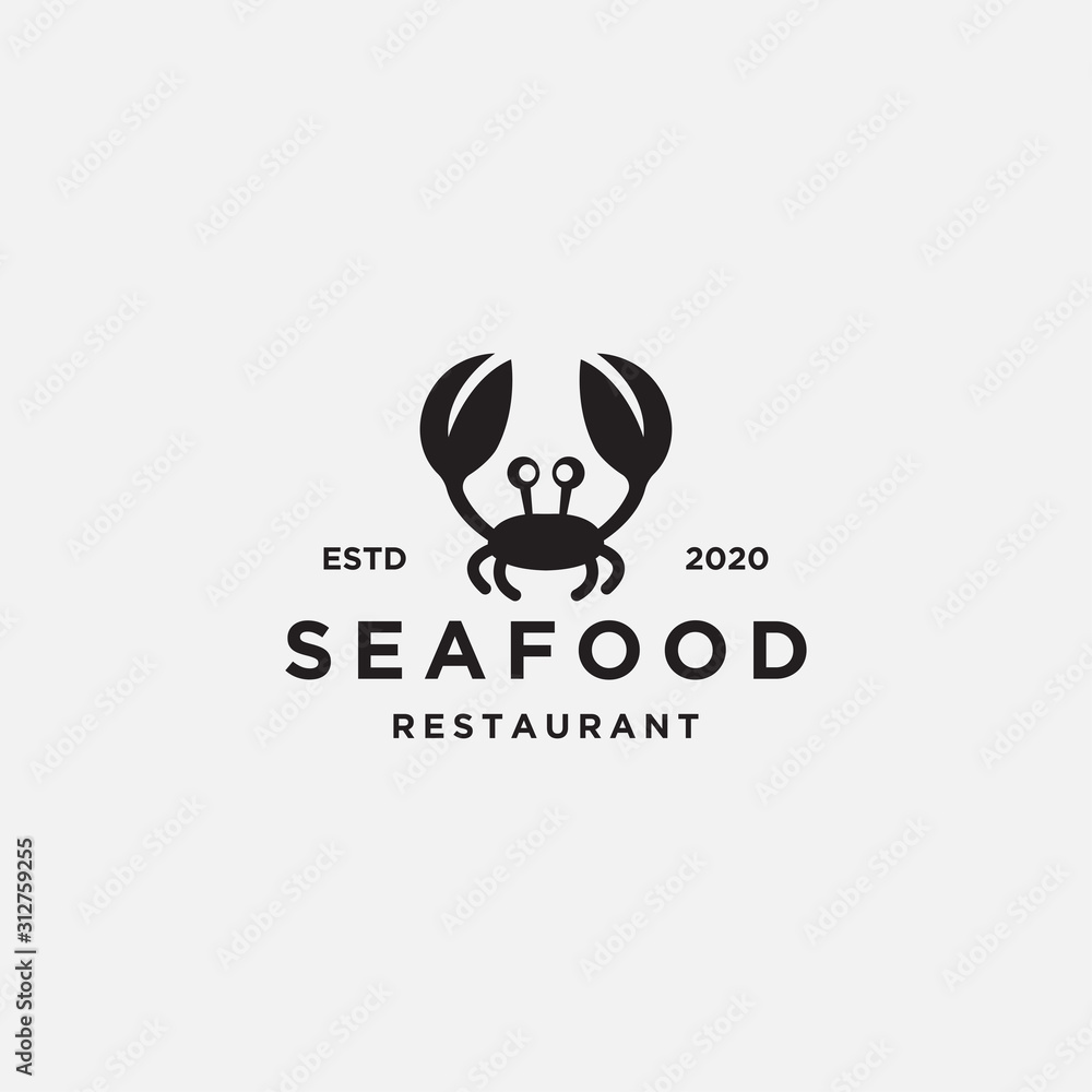 Logo vector design template. Crab icon. Logo vector design template. Crab icon.