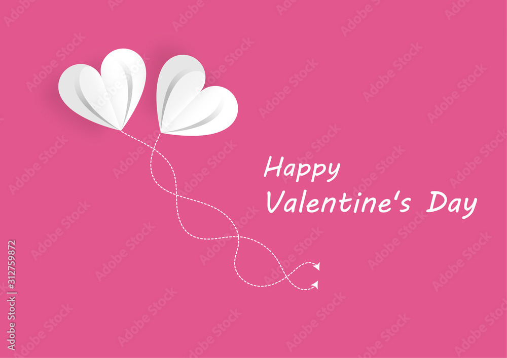 Heart for valentines day on pink background.14 february.  - Vector Illustration.