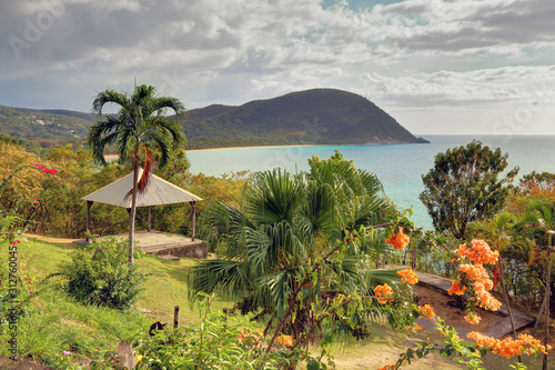 Guadeloupe Deshaies vue sur la plage de la Grande Anse