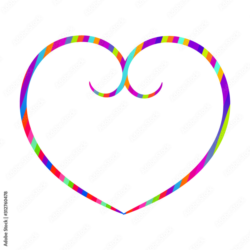 Colorful vector Heart icon. Love symbol Flat style. Design elements for Valentine's day