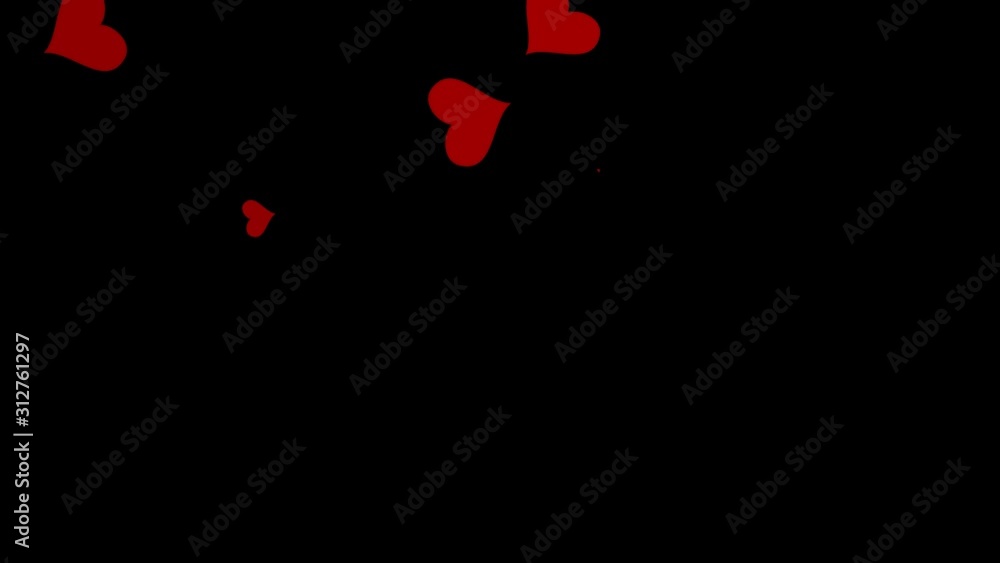 Hearts that rotate and randomly fall down Hearts that rotate and randomly fall down