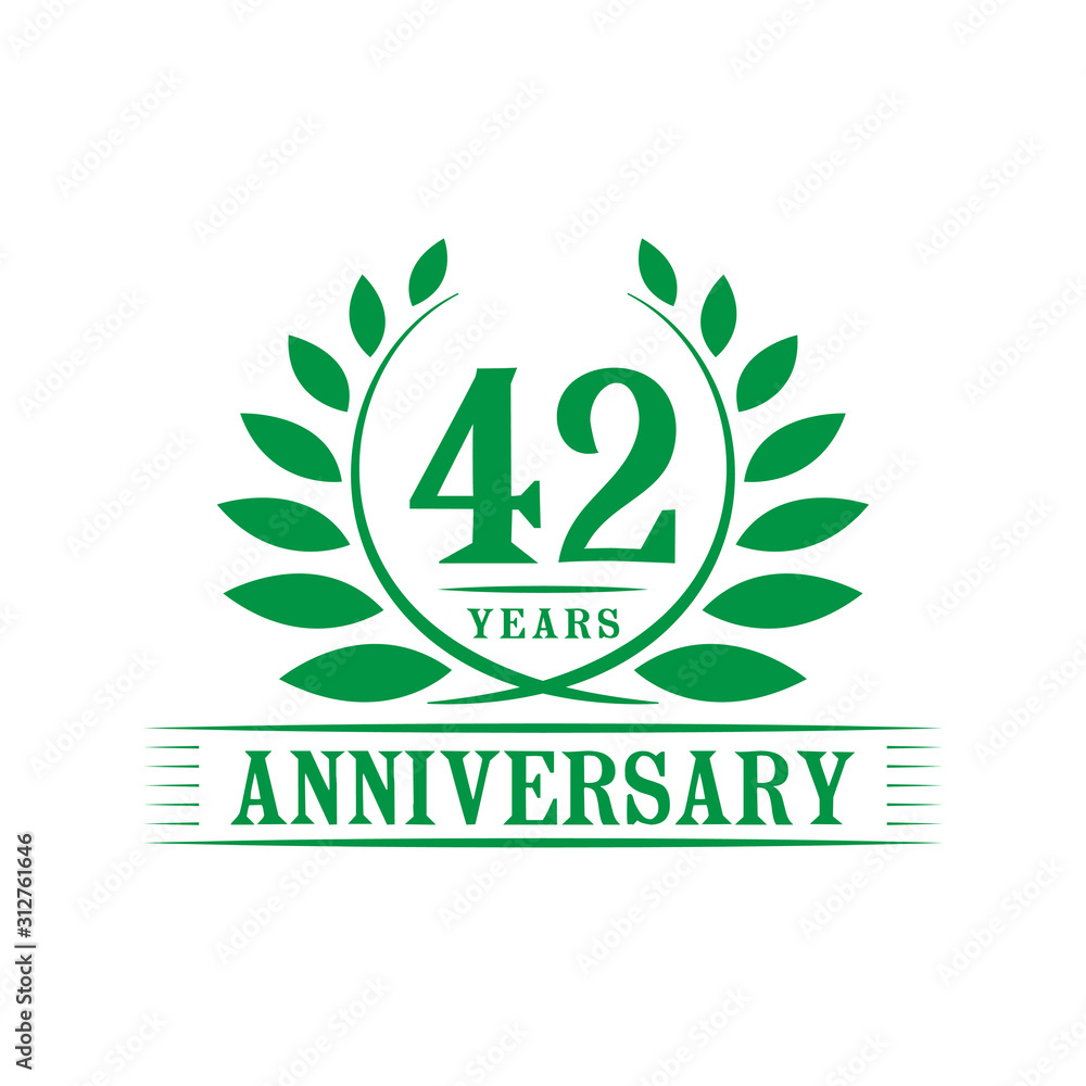 42 years logo design template. Forty second anniversary vector and illustration. 42 years logo design template. Forty second anniversary vector and illustration.