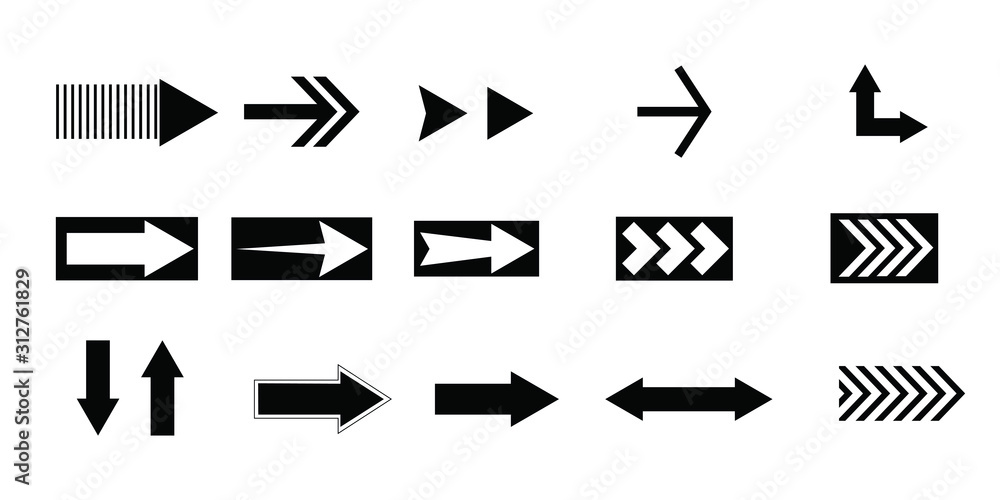 Arrows black set icons vector set collections. Arrow Cursor Modern simple illustration Arrows black set icons vector set collections. Arrow Cursor Modern simple illustration