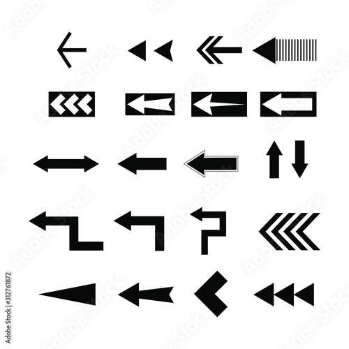 Arrows black set icons vector set collections. Arrow Cursor Modern simple illustration