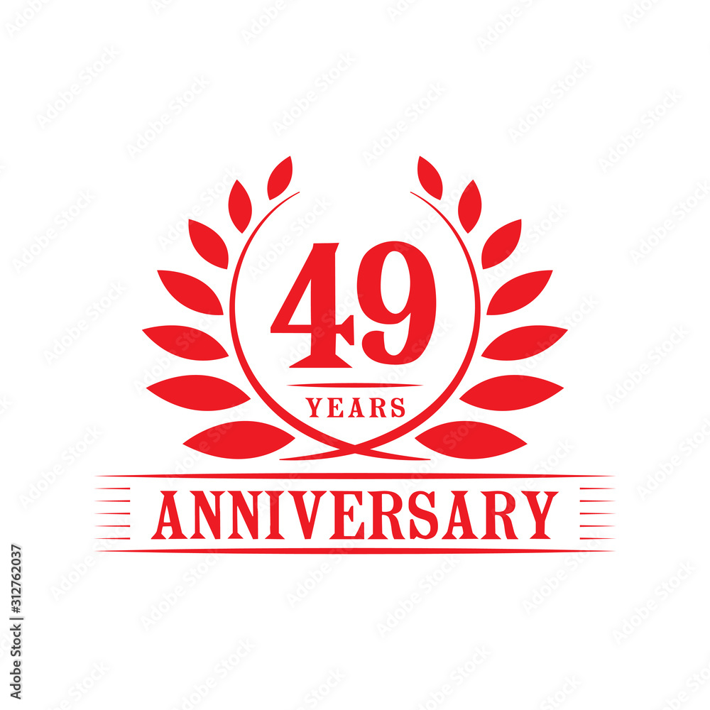 49 years logo design template. Forty ninth anniversary vector and illustration. 49 years logo design template. Forty ninth anniversary vector and illustration.