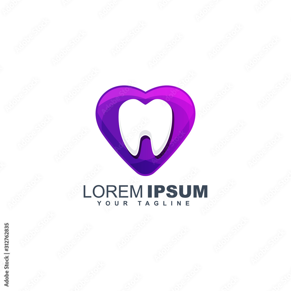 Colorful dental logo design template Colorful dental logo design template