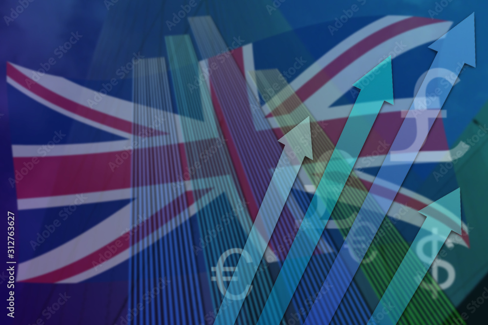 Naklejka premium British Union Jack Finance Brexit background 1