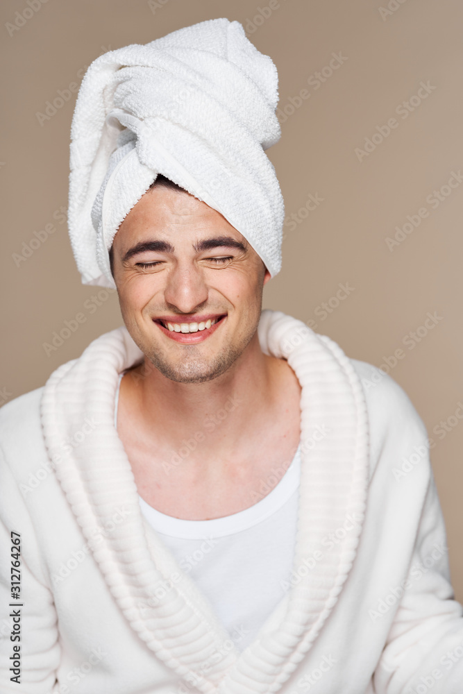 senior woman in bathrobe senior woman in bathrobe