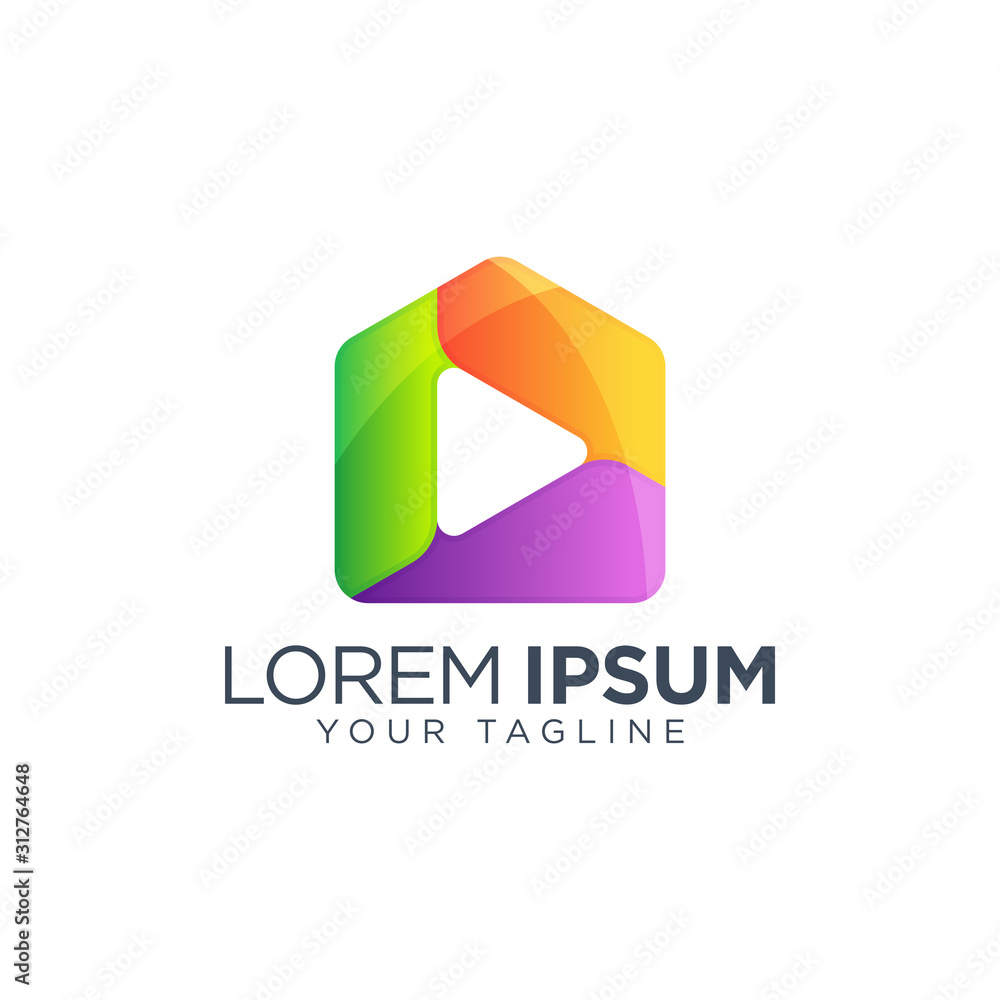 Video play logo design template vector isolated Video play logo design template vector isolated