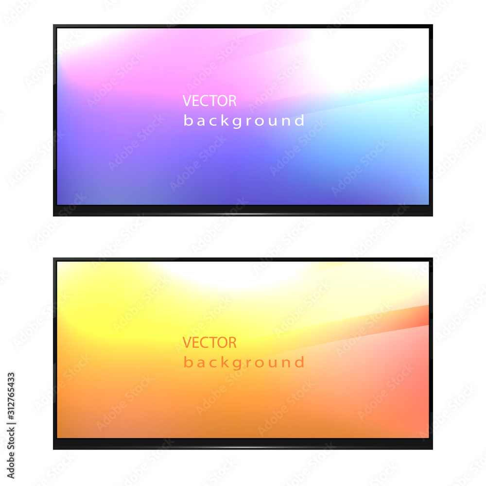TV screen, plasma panels or TV monitor with a bright image on a white background TV screen, plasma panels or TV monitor with a bright image on a white background