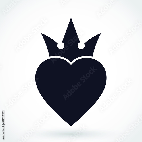 heart crown silhouette symbol